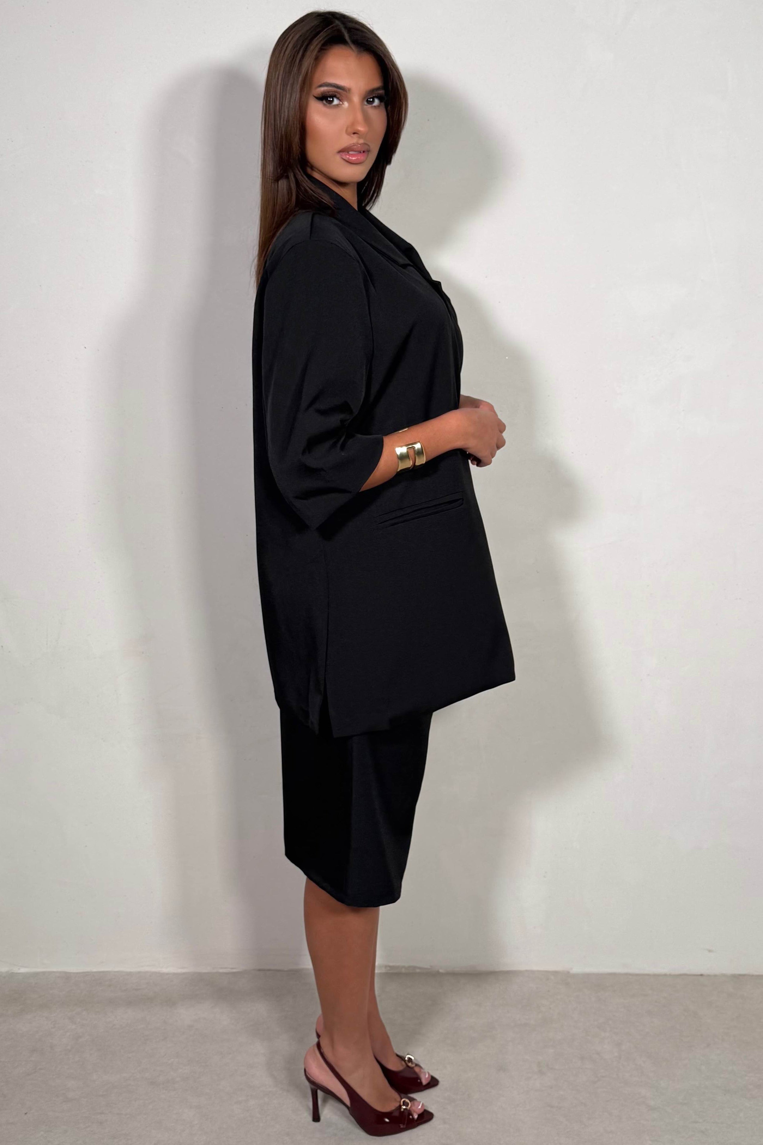 Ensemble Tailleur Bermuda & Blazer Croisé Manches Courtes