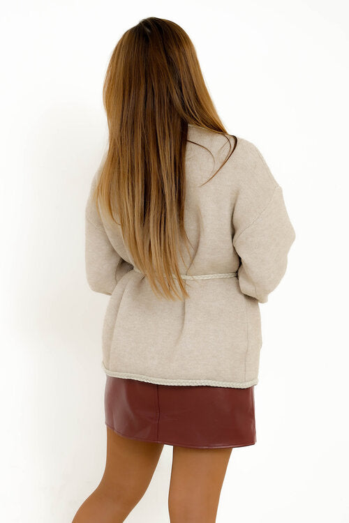 Gilet Tresses avec Poches + Ceinture Femme