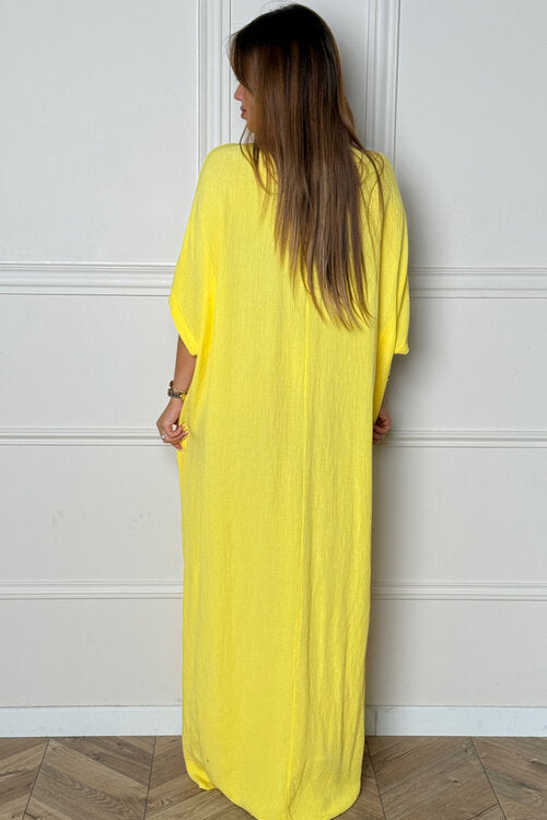 Robe Ample Col V + Pierres Femme