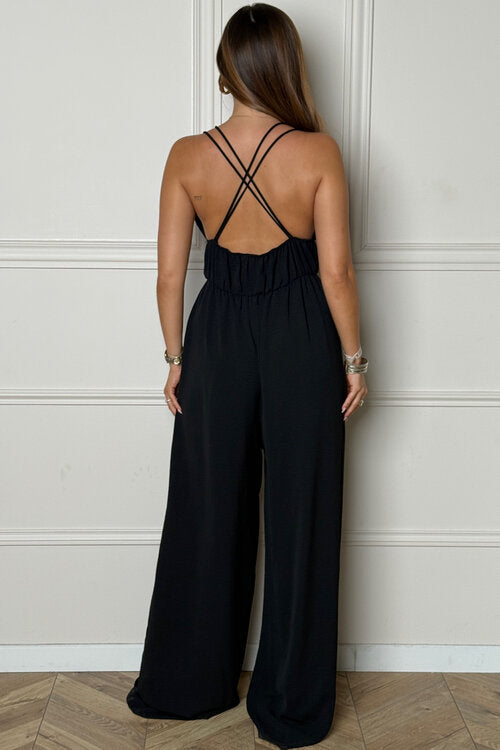 Combi Pantalon Ample Dos Croisé Femme