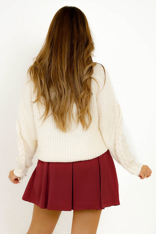 Pull Col Rond Torsades Femme