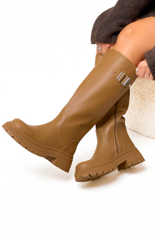 Bottes femme à bout rond avec boucle - Vue portée confort - BLOOSHOP
