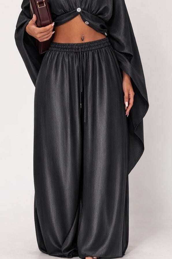 Ensemble chemise oversize + pantalon fluide femme