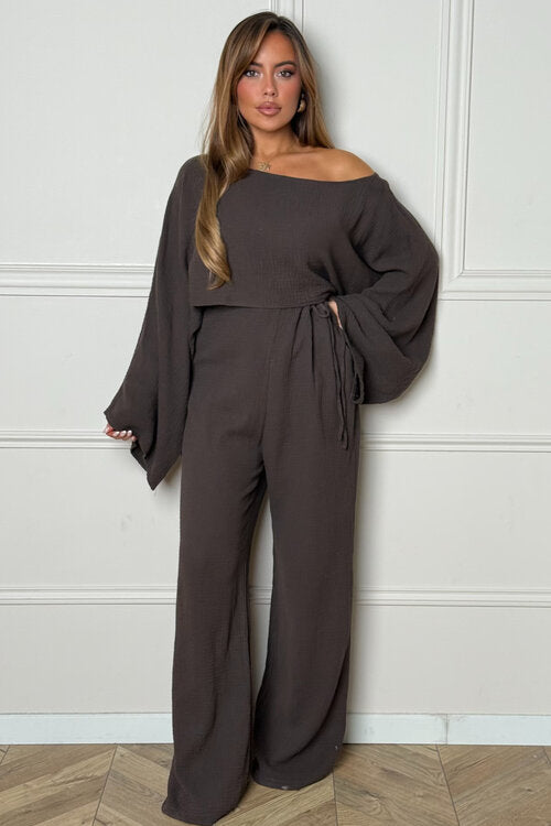 Ensemble Gaze de Coton Top + Pantalon Femme
