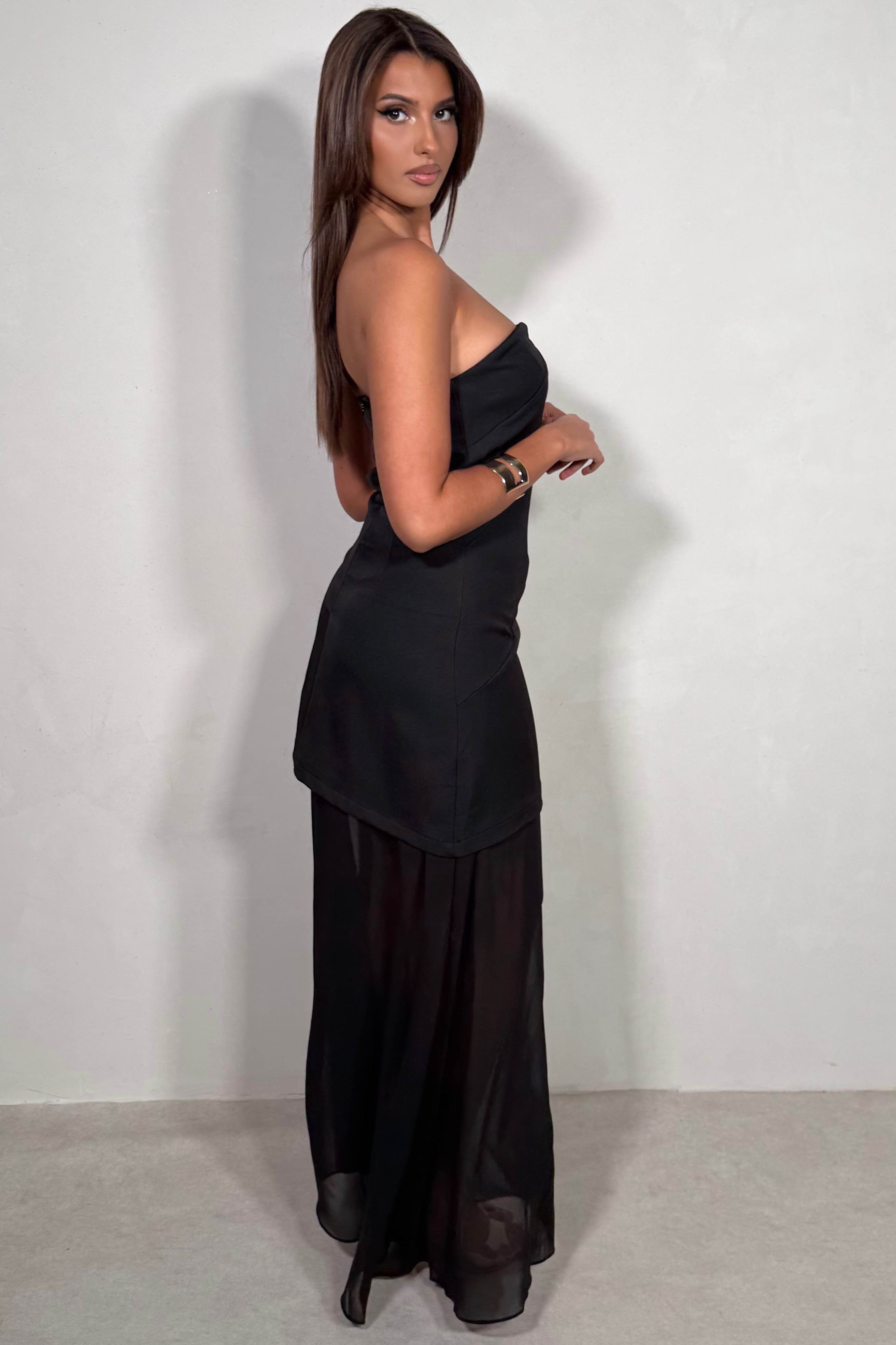 Robe Bustier Voile Fluide Femme