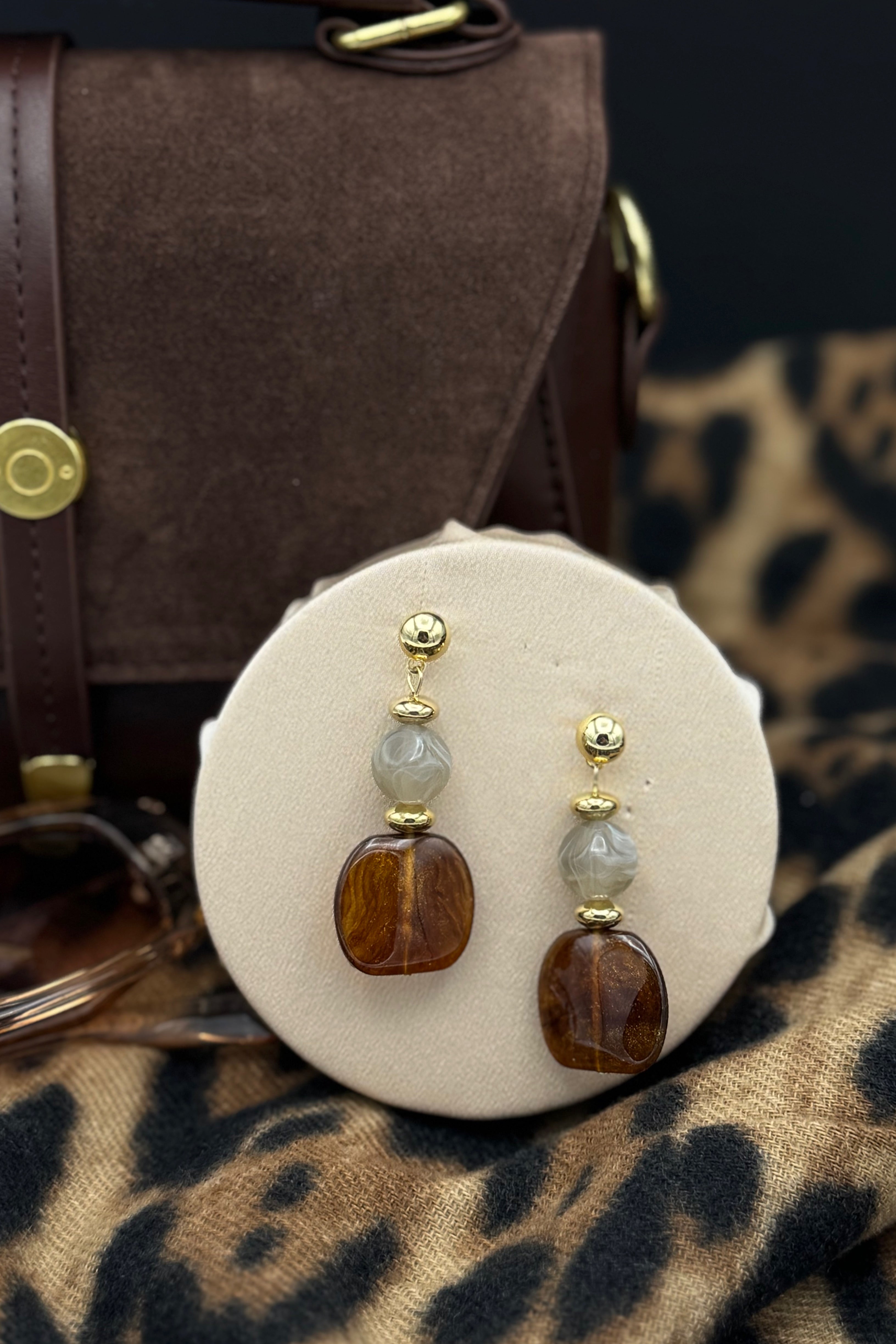 Boucles d'Oreilles Nacrées Rétro Femme