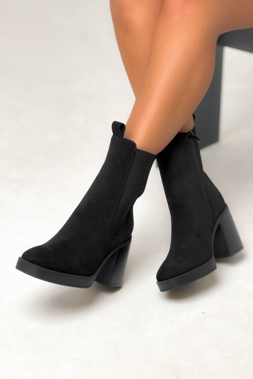 Bottines Suédine Talons Carrés