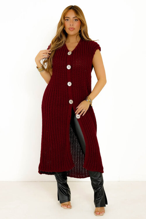 Gilet Long Sans Manches Femme