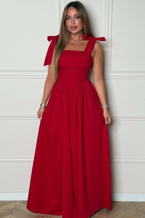 Robe Maxi Bretelles Noeud Femme