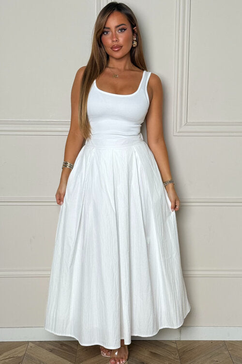 Jupe longue femme avec poches pratiques style confort - Blooshop

