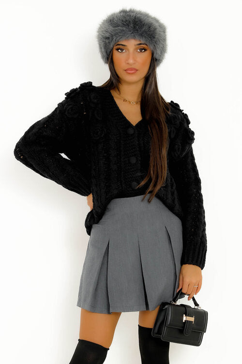 Gilet Torsades + Fleurs Femme