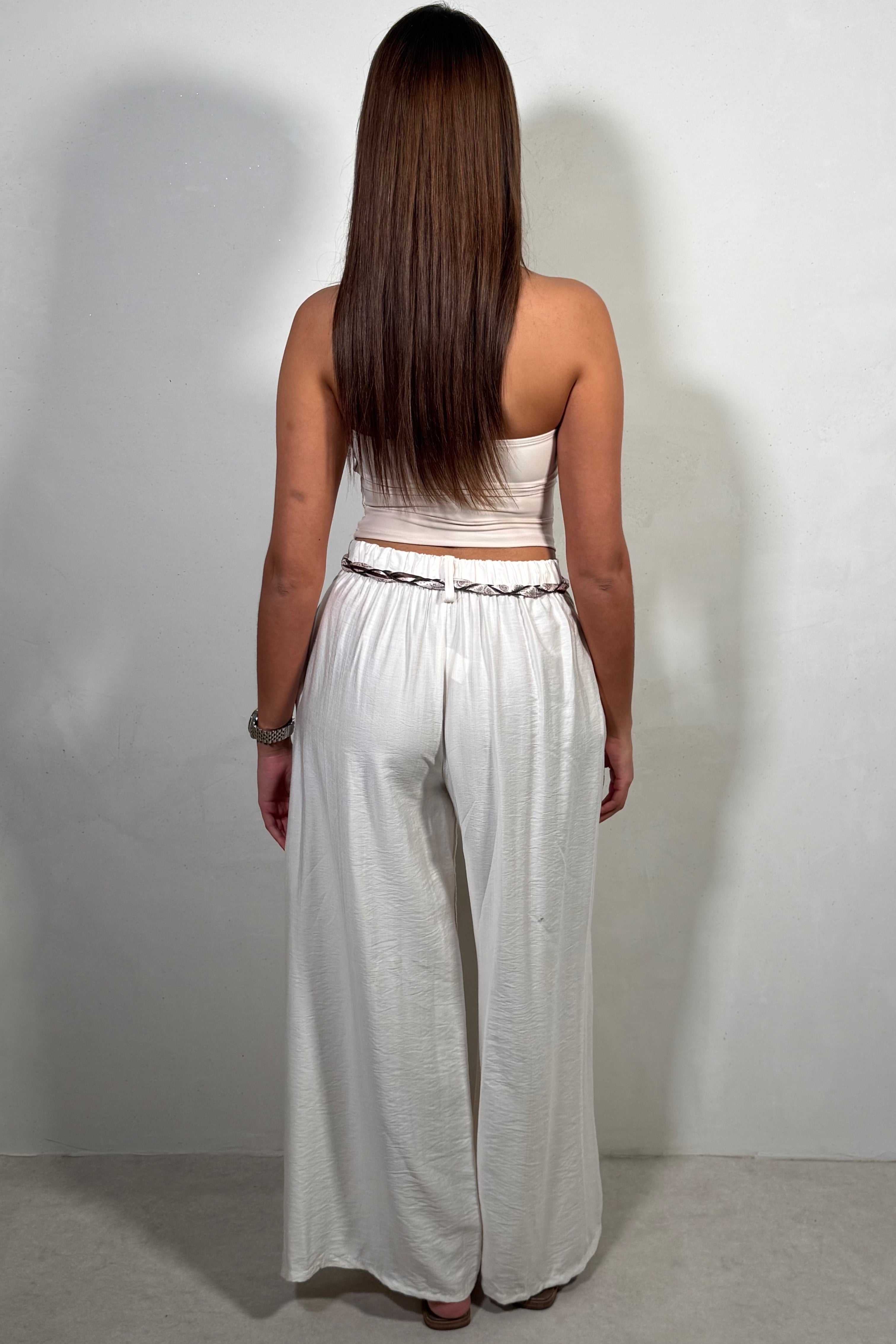 Pantalon Large Fluide Femme avec Ceinture - Style Bohème