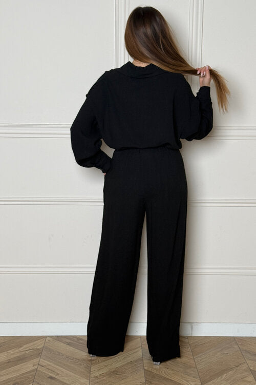Pantalon à Pinces Ample en Lin