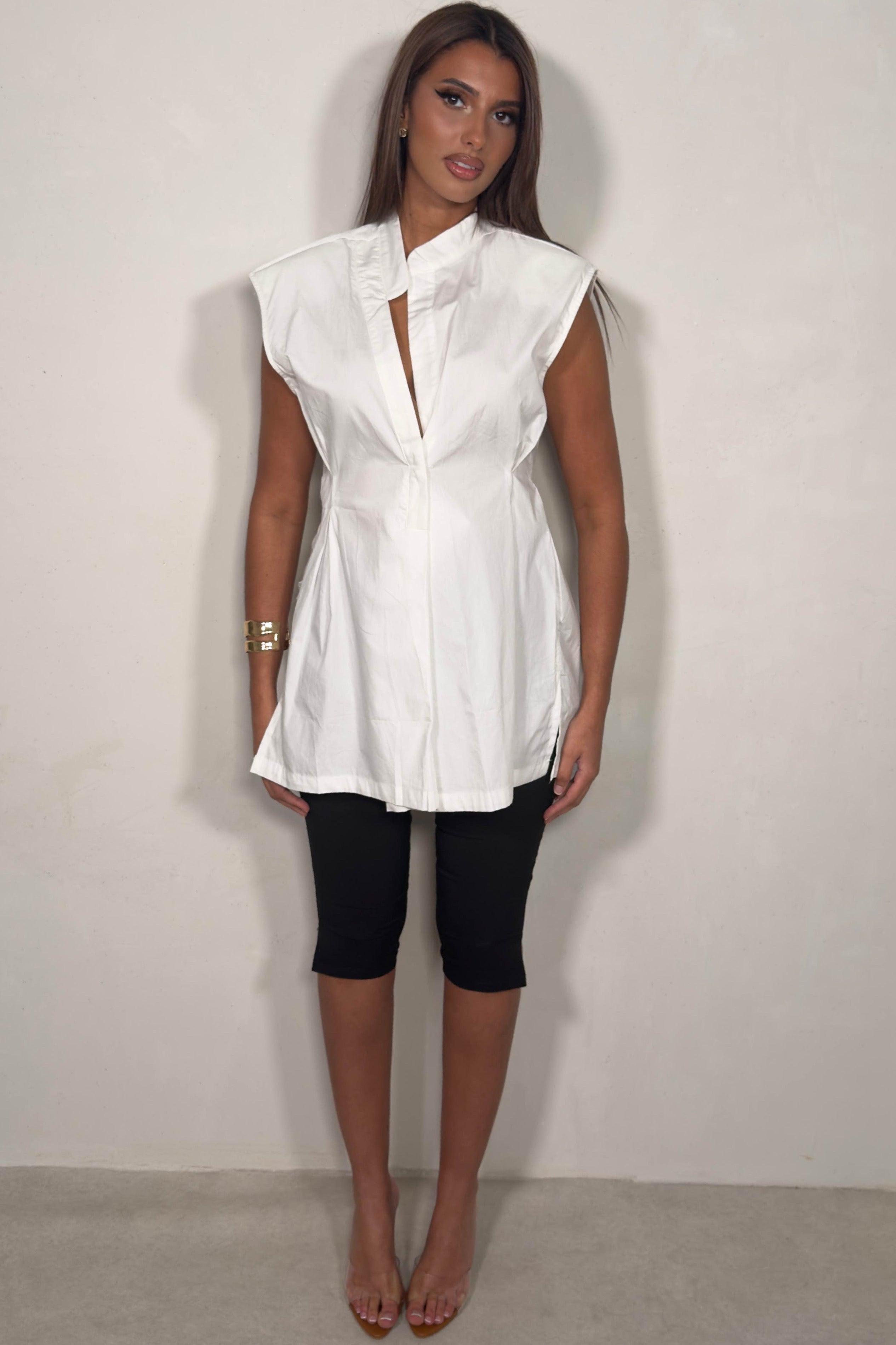 Chemise Sans Manches À Épaulettes Femme