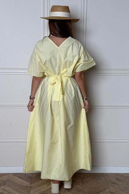 Robe Col V à Pinces Femme