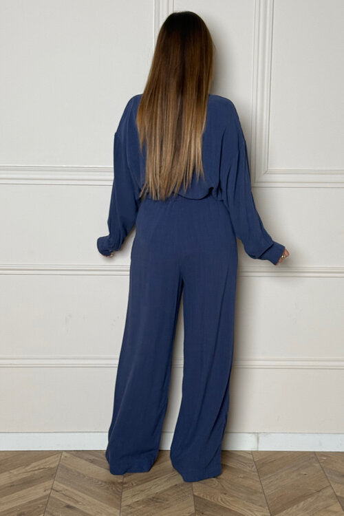 Pantalon à Pinces Ample en Lin