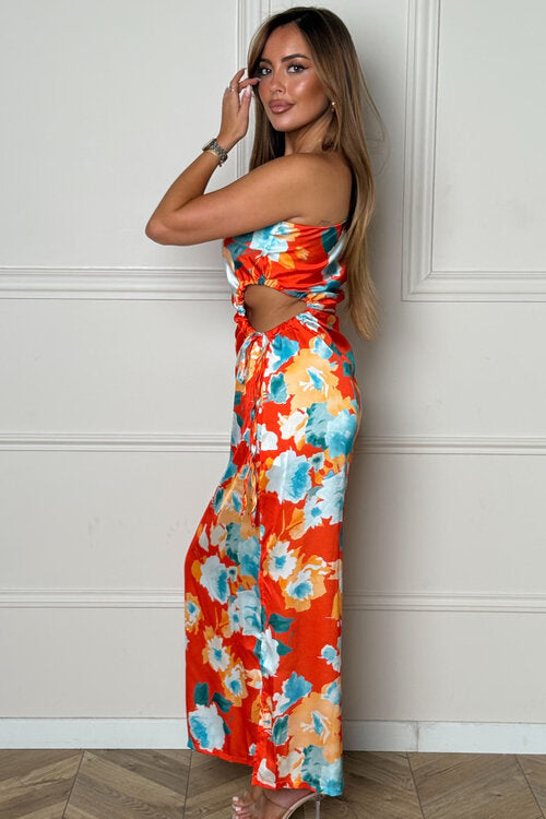 Robe Fleurie Côtés Ouverts Femme
