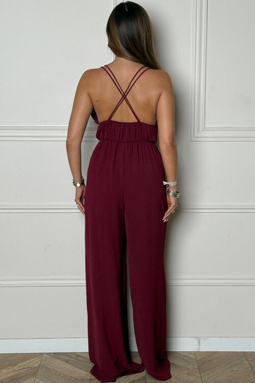 Combi Pantalon Ample Dos Croisé Femme