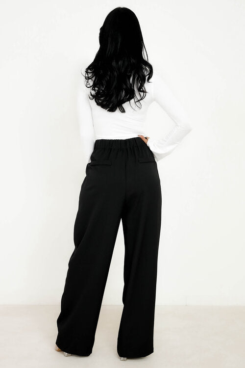 Pantalon à Pinces Poches Droites Femme