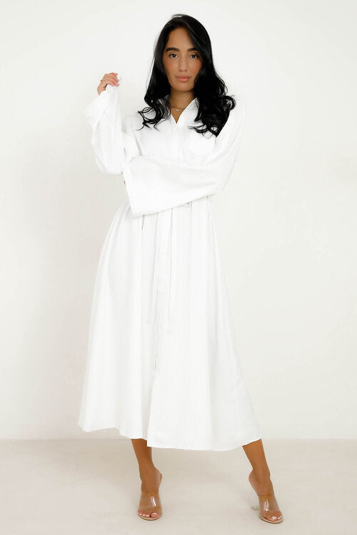 Robe Chemise Rayée + Laçage
