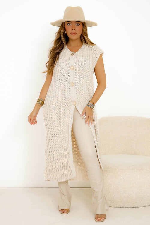 Gilet Long Sans Manches Femme