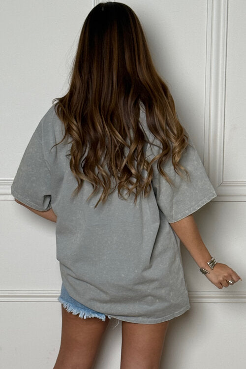 Tee Shirt Ample Délavé Femme