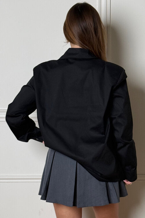 Chemise épaulettes + poches Femme