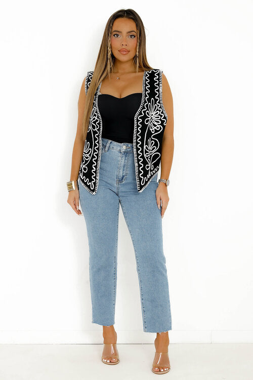 Gilet Sans Manches Broderie