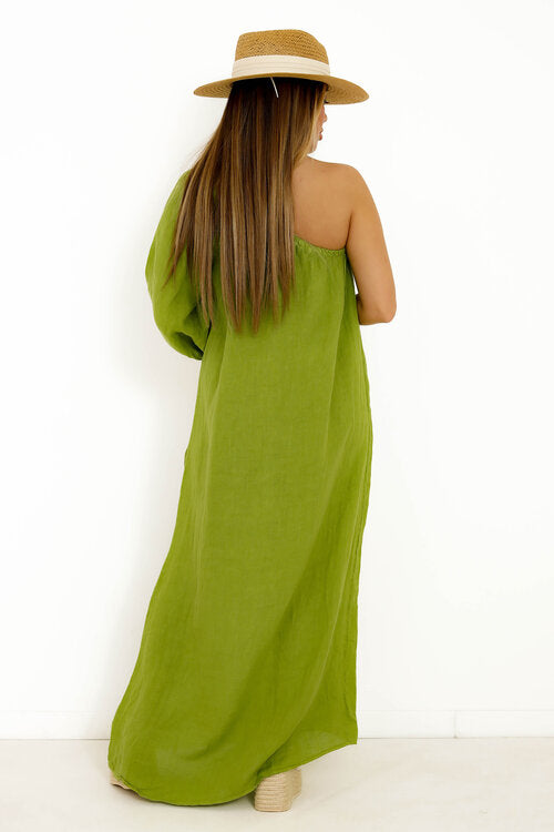 Robe en Lin Une Manche