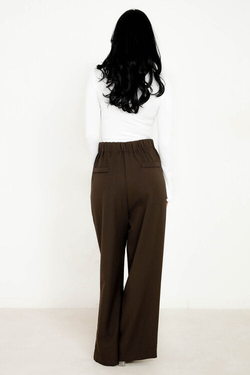 Pantalon à Pinces Poches Droites Femme