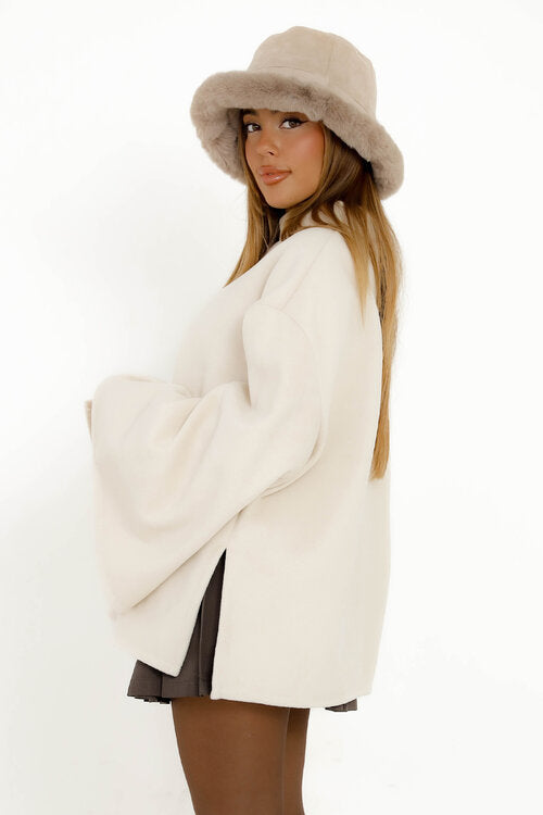 Pull Feutré Femme Manches Cape Fendue - Style Élégant et Confortable