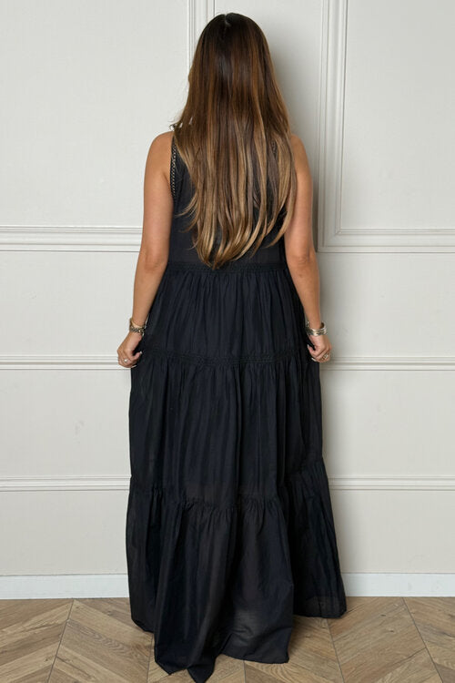 Robe Longue Bohème Col V Femme