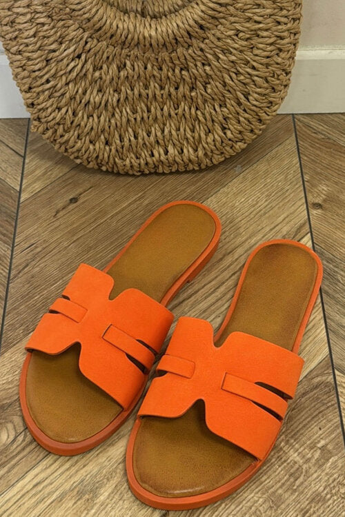 Sandales plates asymétriques femme - Vue de profil détaillée - BLOOSHOP
