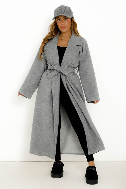 Trench Feutré + Ceinture Femme