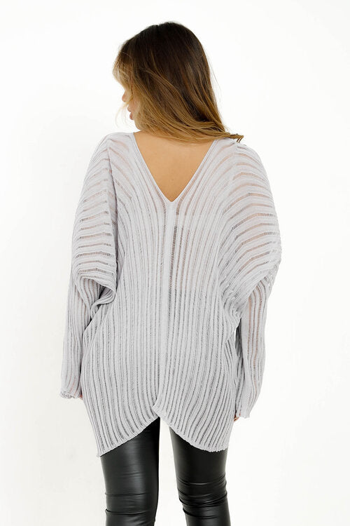 Top Col V Ajouré Femme