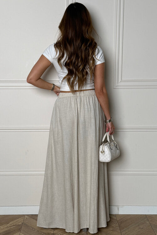Jupe Longue en Lin + Poches Femme