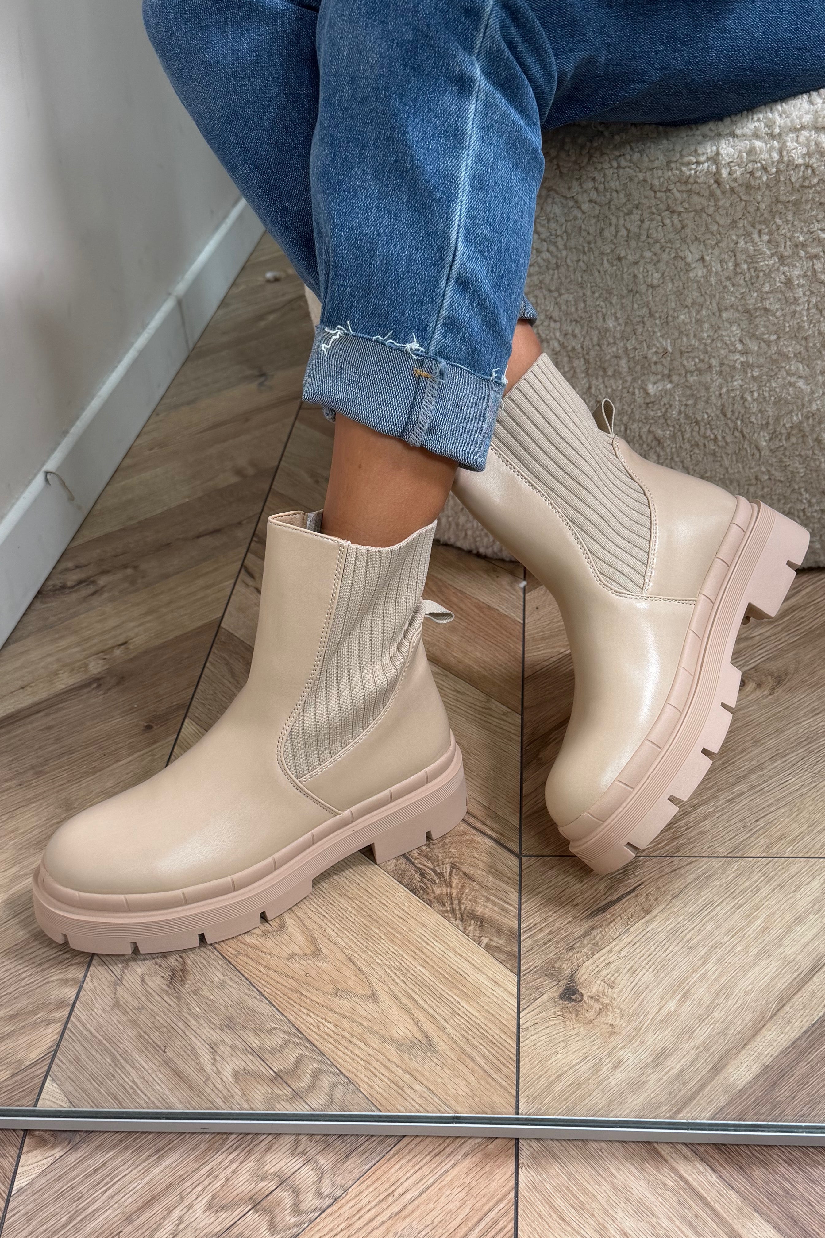 Bottines Elastiques Bimatières Femme