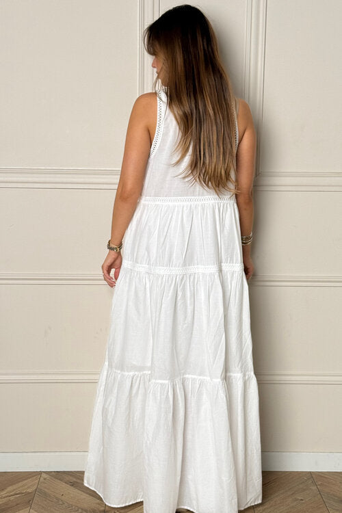 Robe Longue Bohème Col V Femme