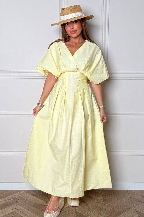 Robe Col V à Pinces Femme