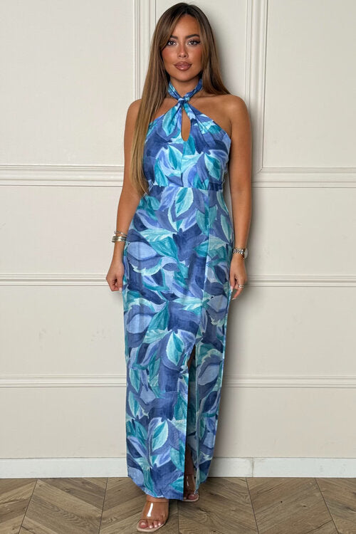 Robe Imprimée Col Enroulé Femme
