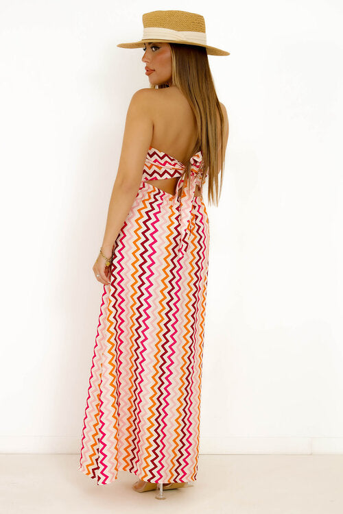 Robe Bustier Zigzag Dos Noué