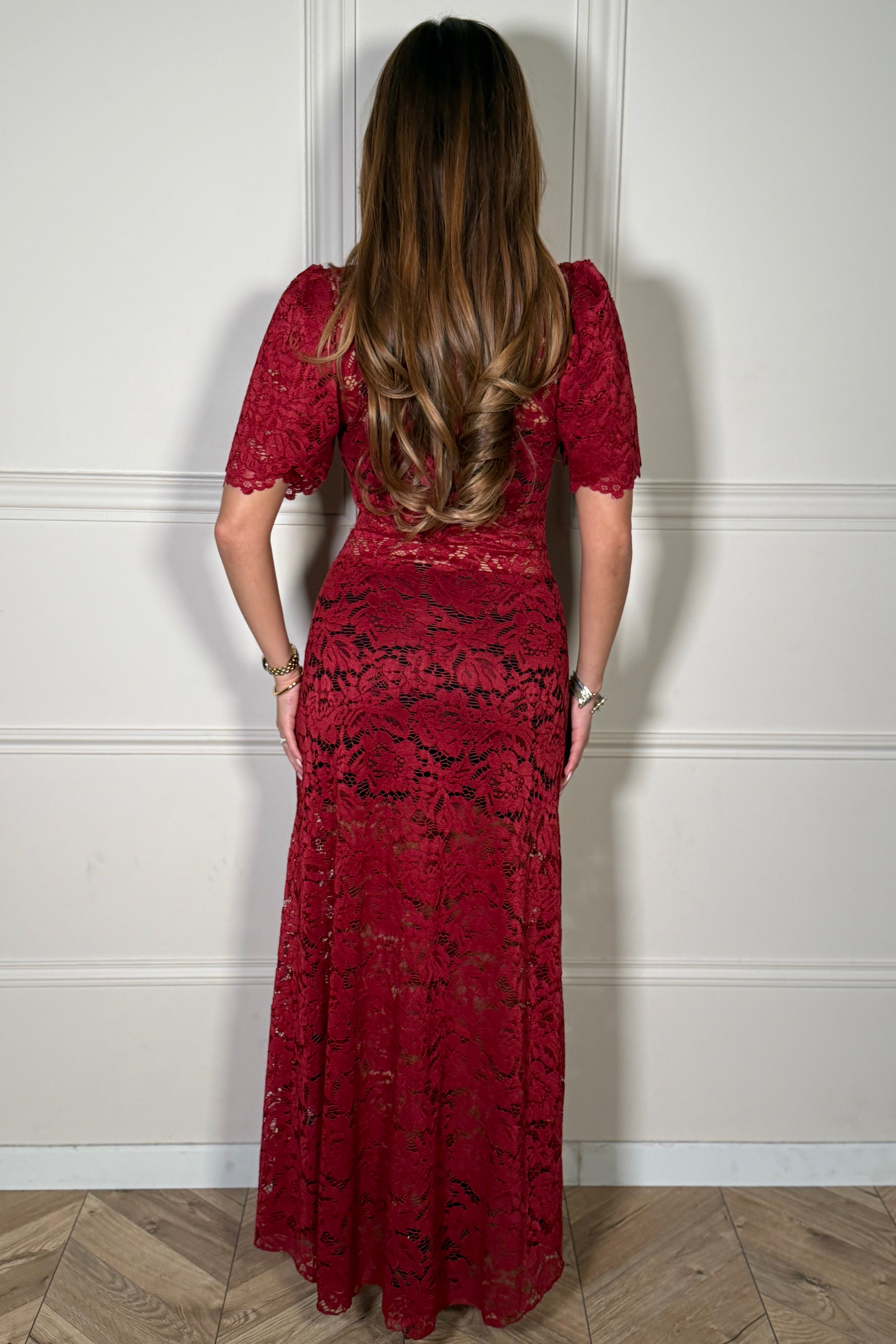 Robe Longue en Dentelle Élégante pour Femme - Soirée & Cérémonie