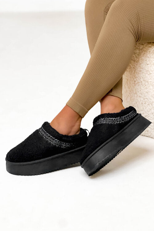 Mules Femme Moumoute Douce + Liseré - Confort Cocooning - 4 Coloris