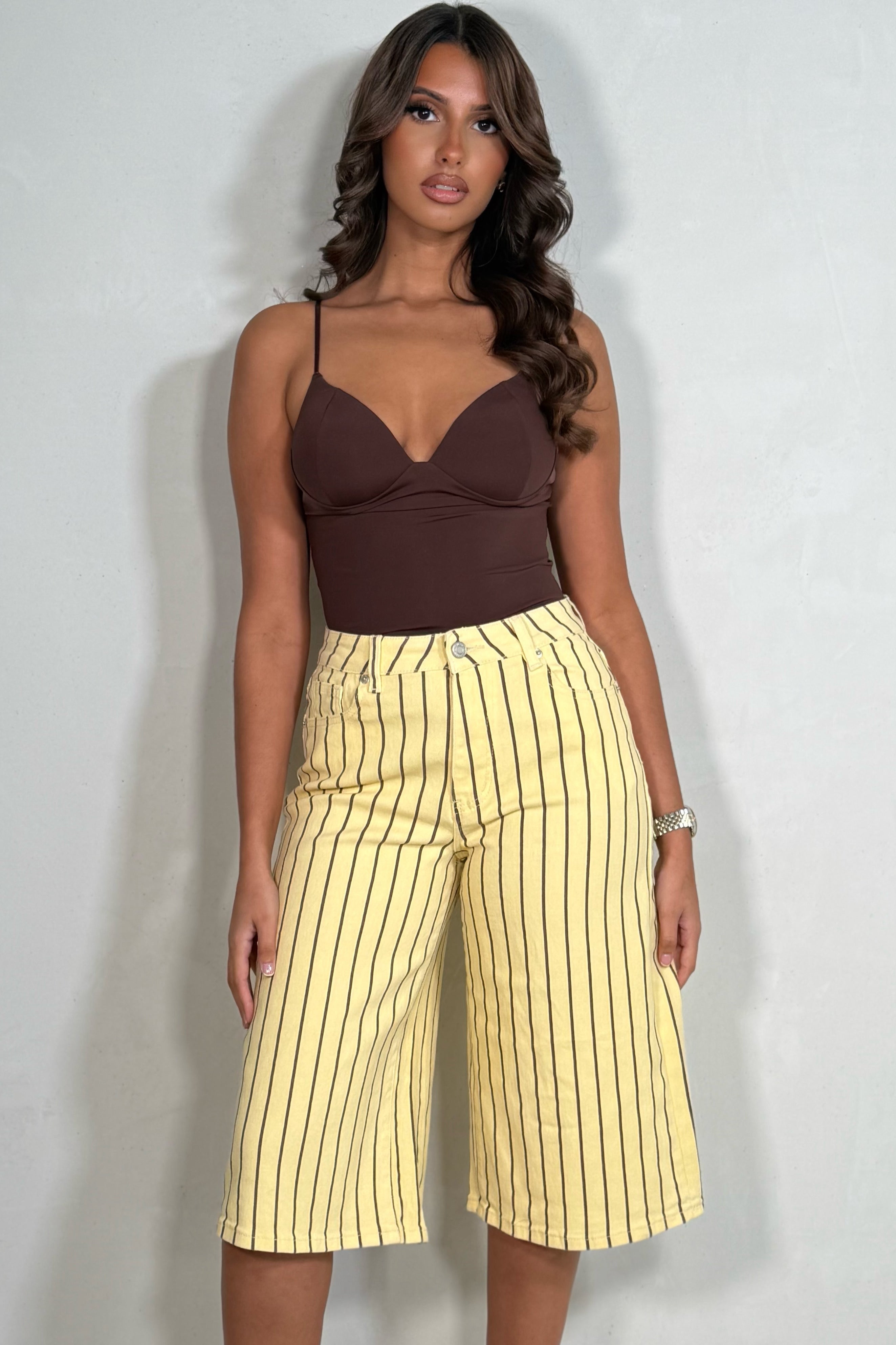 Bermuda Rayé Femme Coupe Jupe-Culotte