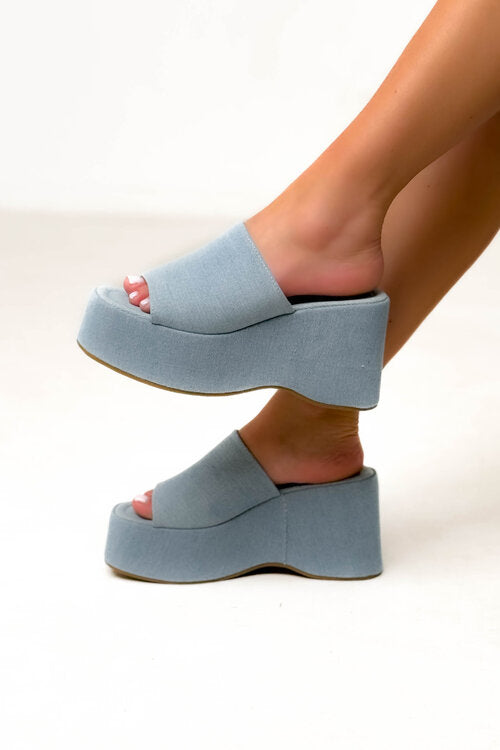 Espadrilles Compensées Denim