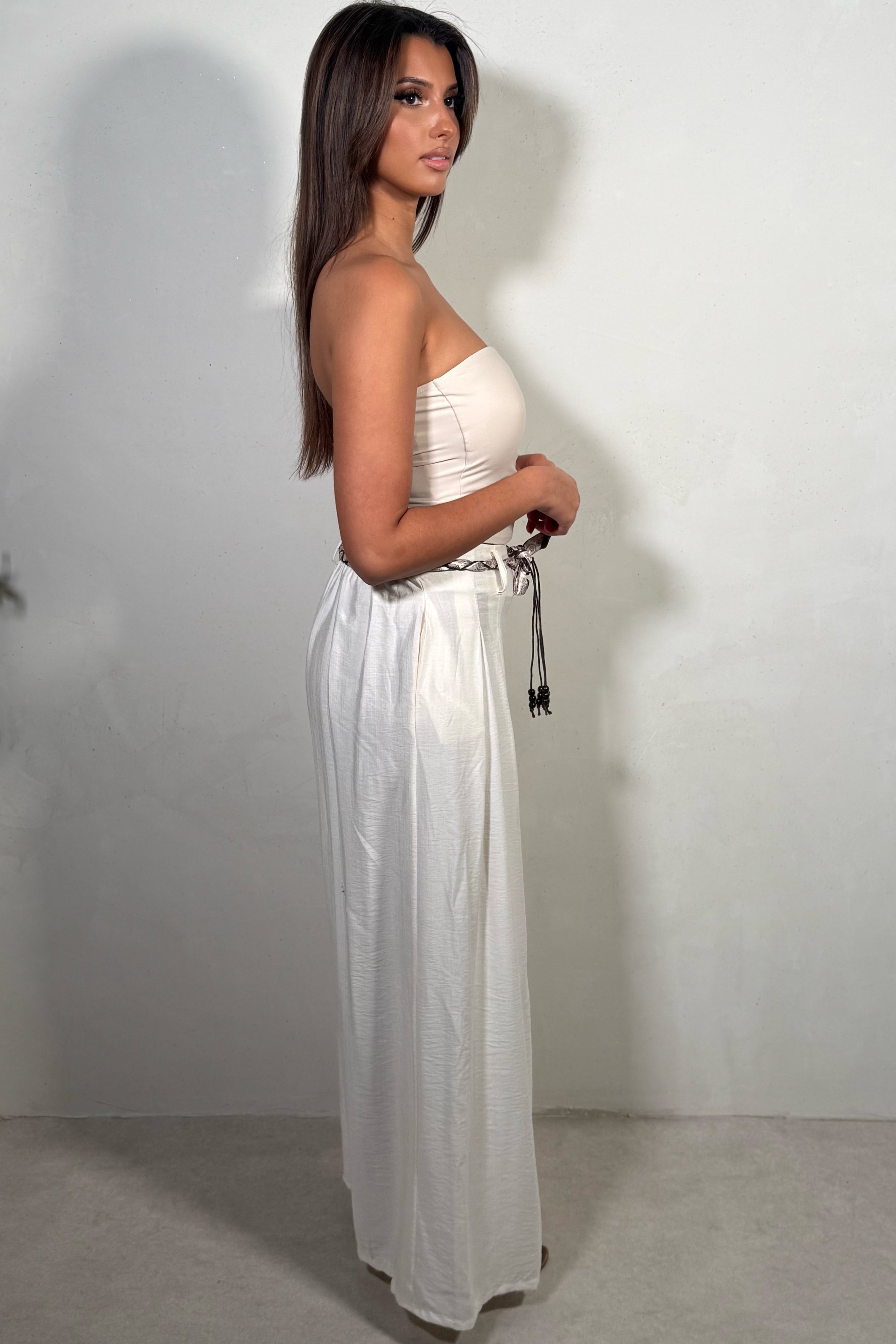 Pantalon Large Fluide Femme avec Ceinture - Style Bohème