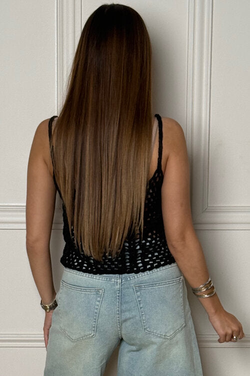 Débardeur Cropped Ajouré Femme