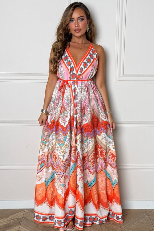 Robe Imprimée Asymétrique Col V