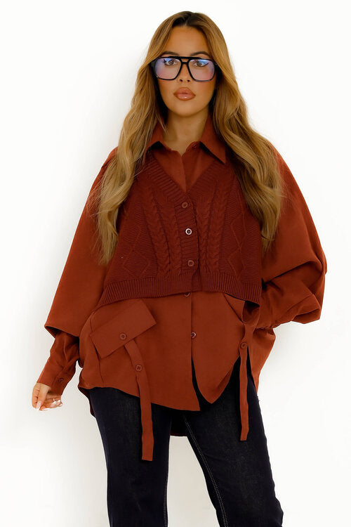 Chemise Poches + Gilet Intégré Femme