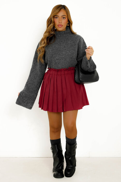 Jupe Plissée Taille à Elastique Femme